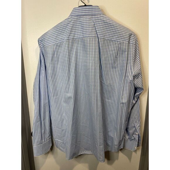 Knot Standard Mens Cotton LS Button Up Blue White Check Shirt Size XL - Picture 2 of 5